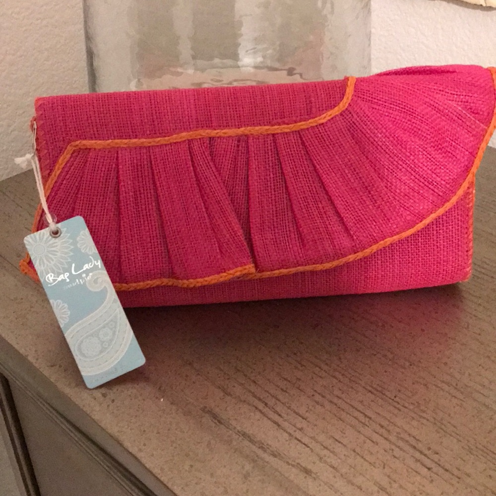 Bright pink clutch
